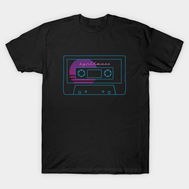 Synthwave Cassette (Video Variant) T-Shirt by GloopTrekker